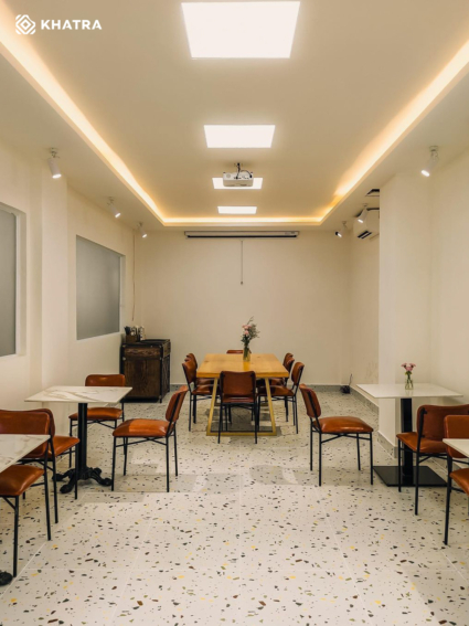 Hình thực tế gạch Terrazzo D6632 lát nền quán cafe
