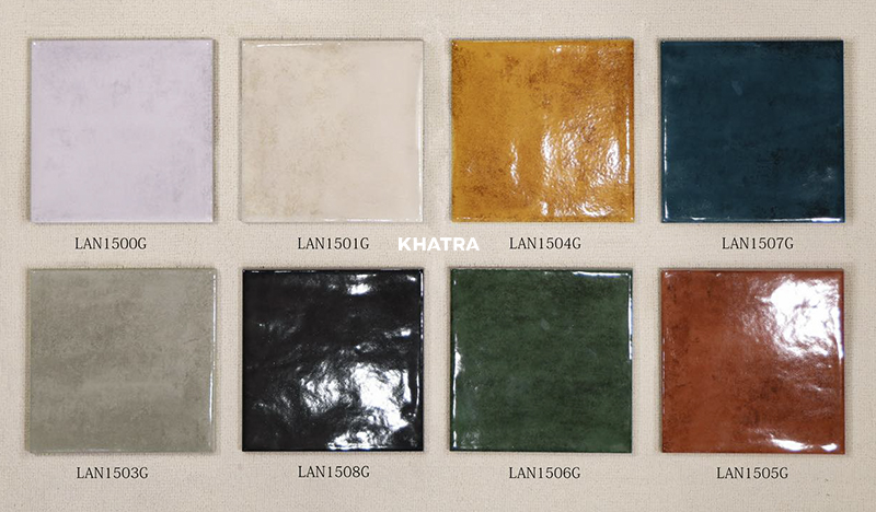 Gạch thẻ vuông bóng gợn 150x150