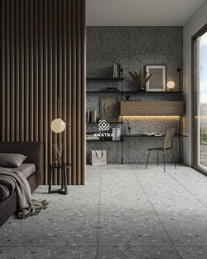 Terrazzo xám D6622 ốp lát phòng ngủ