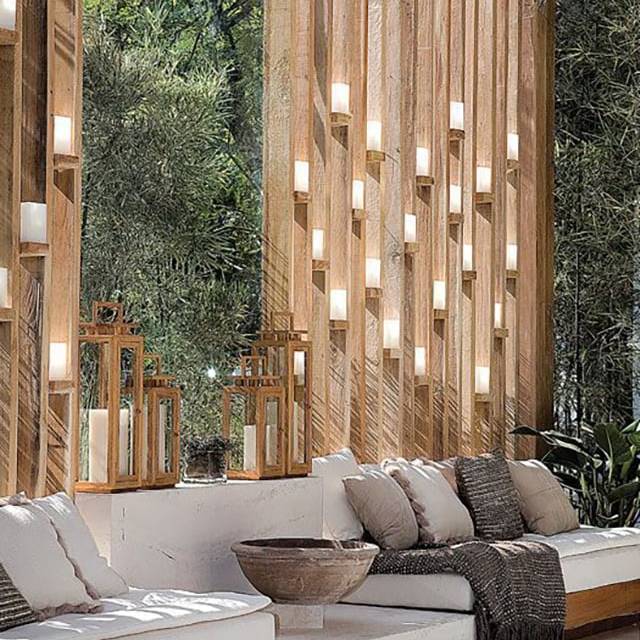 Phong cách Vertical Gardens kết hợp với gỗ