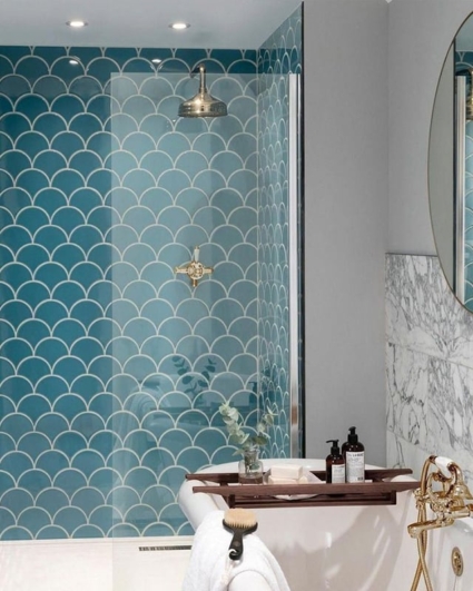 Gạch vảy cá Turkish ốp tường nhà tắm