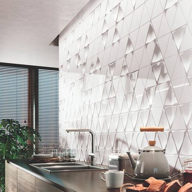 Gạch ốp bếp 3D Mosaic hình tam giác