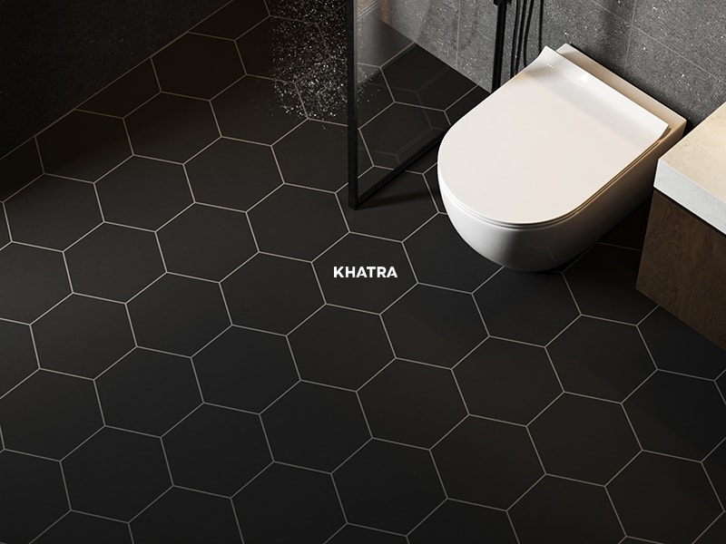 Gạch lục giác đen N2307 lát nền