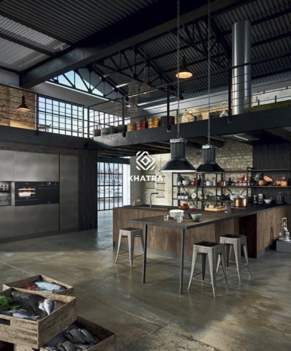 Gạch Metal lát nền phòng bếp Industrial