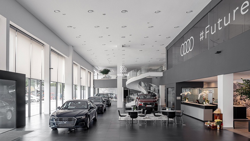 Gạch Super Black lát nền showroom Audi