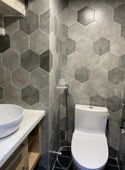 Gạch lục giác xi măng FL ốp tường toilet