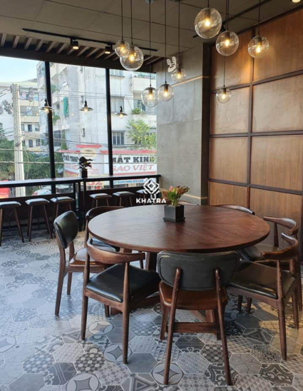 Gạch lục giác bông lát nền quán cafe