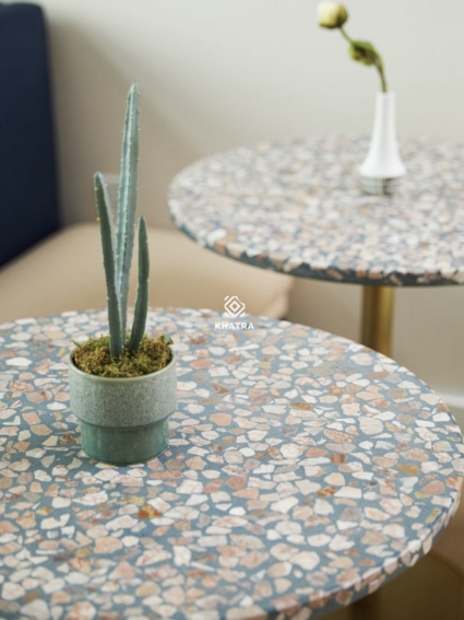 Hình thực tế terrazzo concrete làm mặt bàn (1)