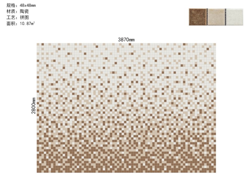 Bảng vẽ thiết kế tường gạch Mosaic Sycamore Bình Dương