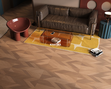 Phòng khách sử dụng gạch gỗ 600x1200 lát nền