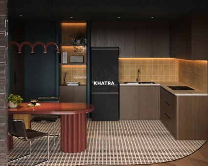 Gạch thẻ vuông 125x125 ốp tường bếp