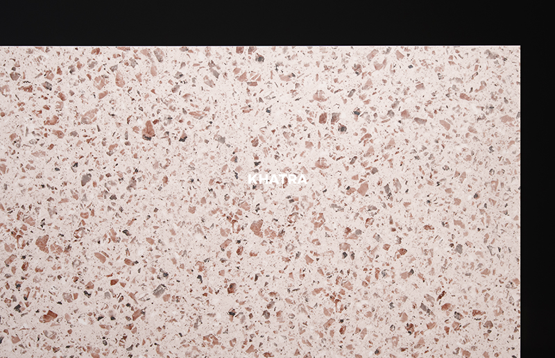 Cận cảnh bề mặt và vân gạch Terrazzo K8766
