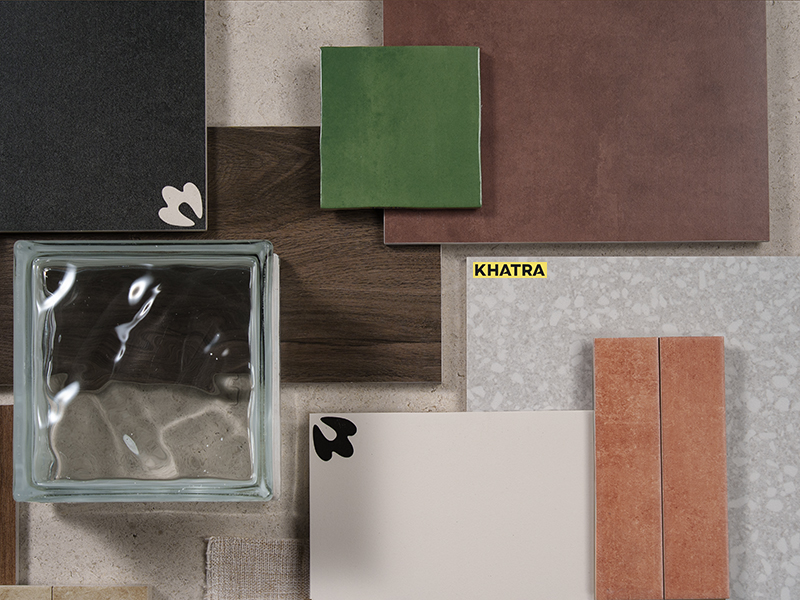 Flatlay phối gạch với gạch bông MF3167L
