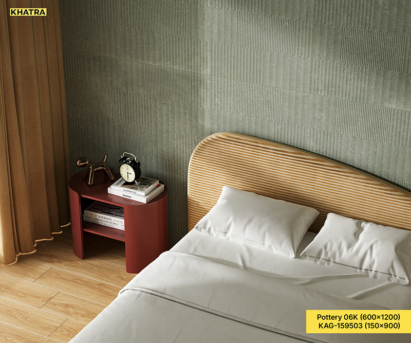 Gạch Pottery 06K ốp tường phòng ngủ