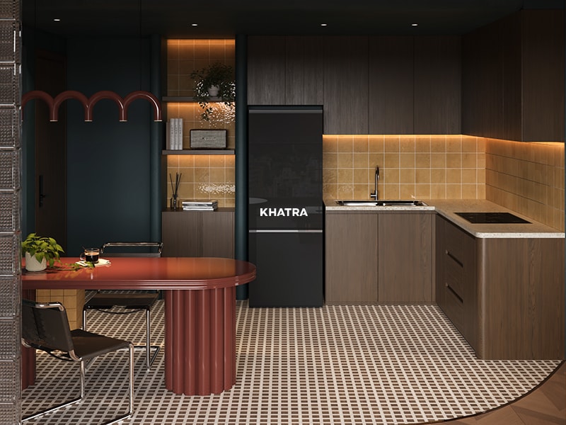 Gạch thẻ GC12 120x120 ốp tường bếp