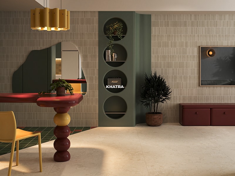 Gạch mosaic IK22F687 ốp tường phòng khách