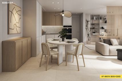 Phòng bếp sử dụng gạch KF-8601X lát nền