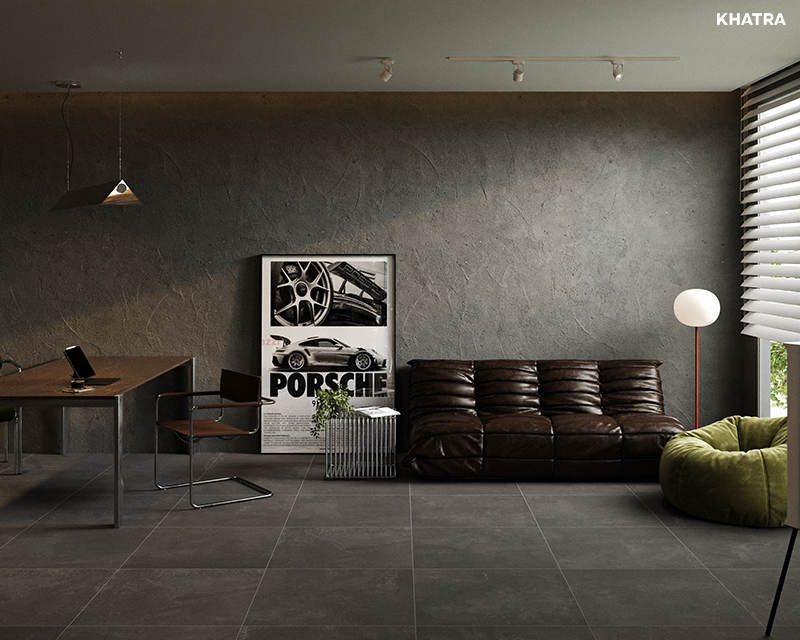 Mẫu gạch Royal 04M lát nền phòng khách phong cách Industrial