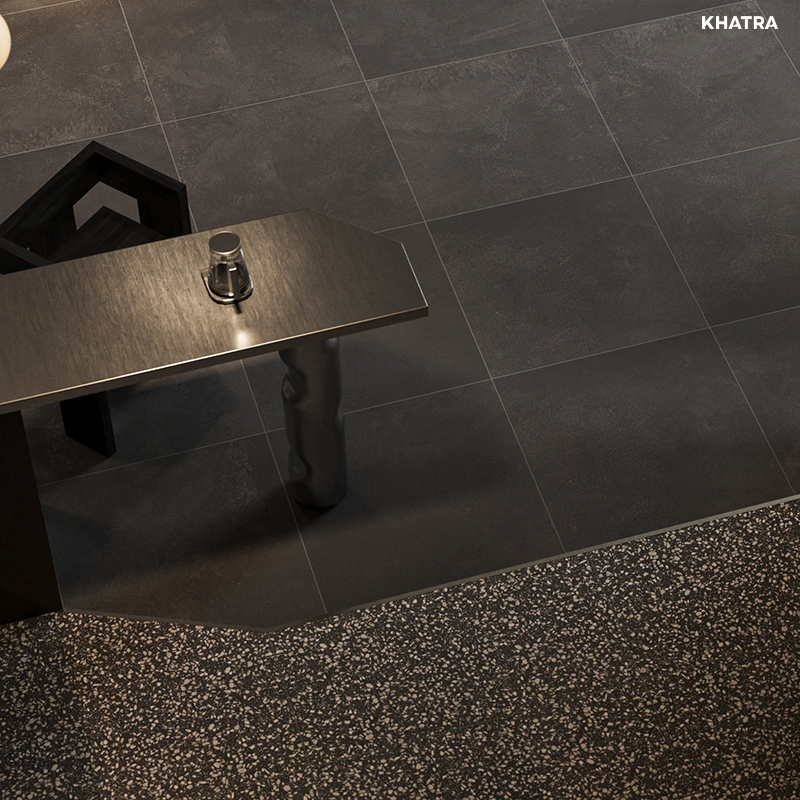 Phối gạch Cement & Stone 04M với gạch Terrazzo KR-B88237 lát nền