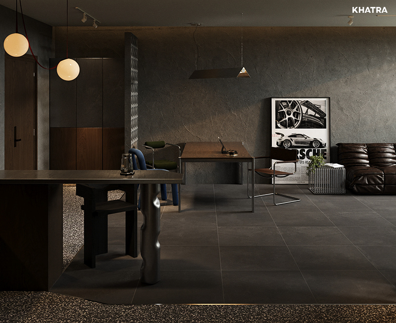 Thiết kế phòng khách căn hộ Modern Industrial