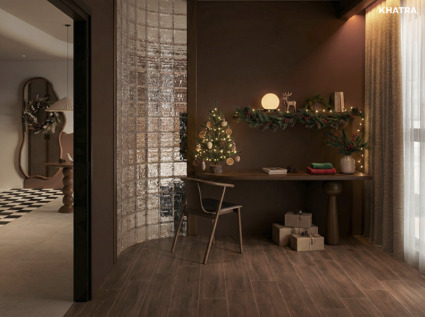 Trang trí Noel cho phòng làm việc lát gạch gỗ 21005 Trang trí Noel cho phòng làm việc lát gạch gỗ 21005