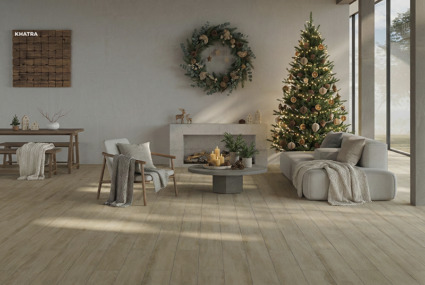 Trang trí Giáng Sinh căn Villa nền gạch gỗ 9153008 Trang trí Giáng Sinh căn Villa nền gạch gỗ 9153008