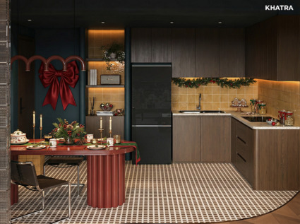 Trang trí bếp giáng sinh Mid-century Modern Trang trí bếp giáng sinh Mid-century Modern