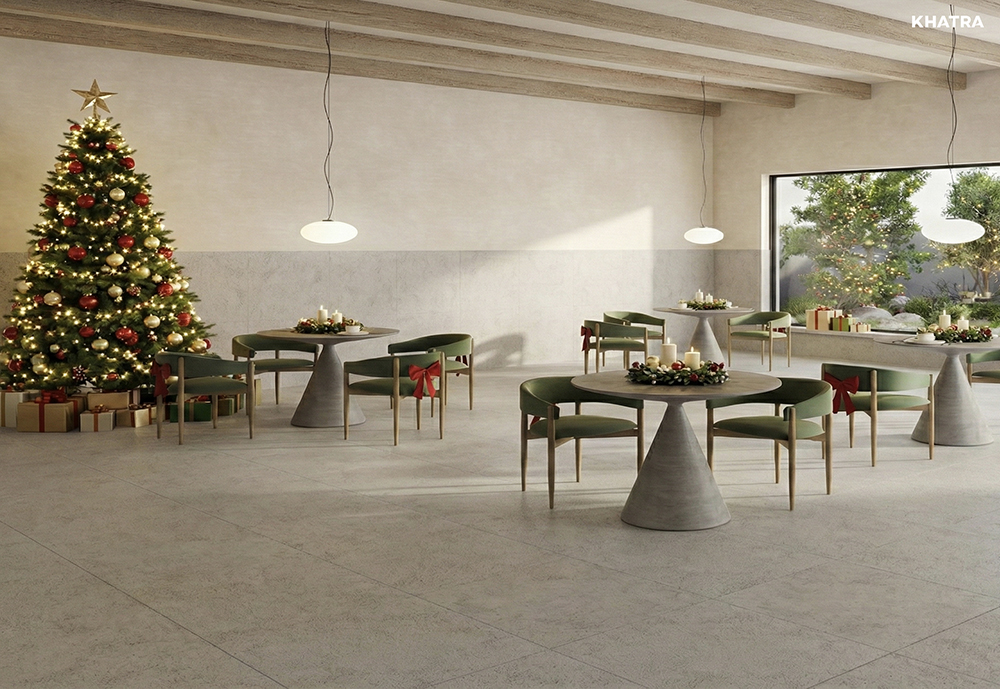 Trang trí Giáng Sinh nhà hàng với K6666 lát nền