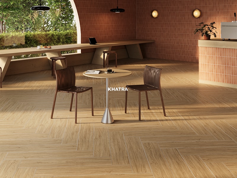 Gạch gỗ KAG-201003 lát nền quán cafe