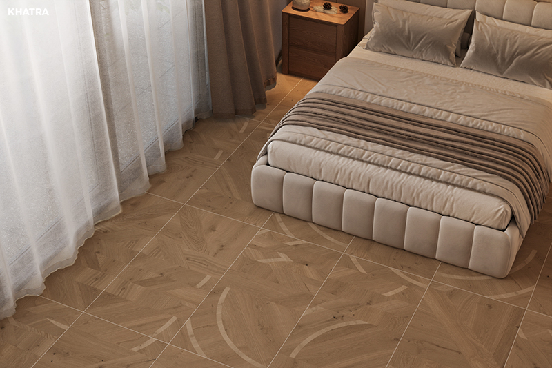 Gạch gỗ Geometry 22B lát nền phòng ngủ