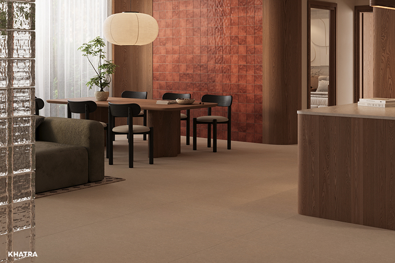 Phối gạch Pietra 12M lát nền với 1505G ốp tường